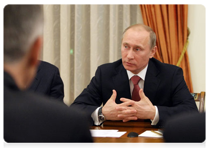 Председатель Правительства Российской Федерации В.В.Путин встретился с руководством концерна «БАСФ»|21 марта, 2011|21:54