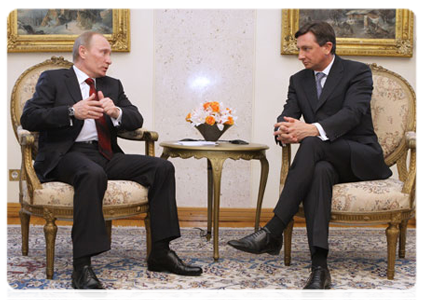 Prime Minister Vladimir Putin at a meeting with Slovenian Prime Minister Borut Pahor in Ljubljana|22 march, 2011|19:10