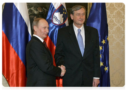 Prime Minister Vladimir Putin with Slovenian President Danilo Türk|22 march, 2011|22:36