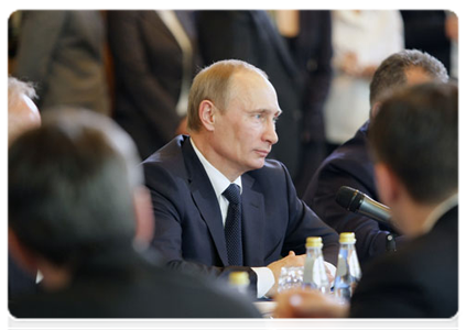 Prime Minister Vladimir Putin participating in Russian-Serbian talks on the economy|23 march, 2011|17:53