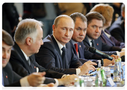 Prime Minister Vladimir Putin participating in Russian-Serbian talks on the economy|23 march, 2011|17:53