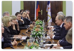 Prime Minister Vladimir Putin meets with the leadership of the National Assembly of Serbia