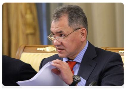 Minister of Civil Defence, Emergencies and Disaster Relief Sergei Shoigu at a meeting of the Government of the Russian Federation|24 march, 2011|17:22