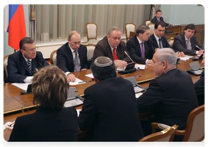 Prime Minister Vladimir Putin at a meeting with Israeli counterpart Benjamin Netanyahu|24 march, 2011|20:32