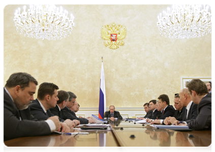 Prime Minister Vladimir Putin holding a meeting to discuss the issue of mine safety supervision|3 march, 2011|17:36