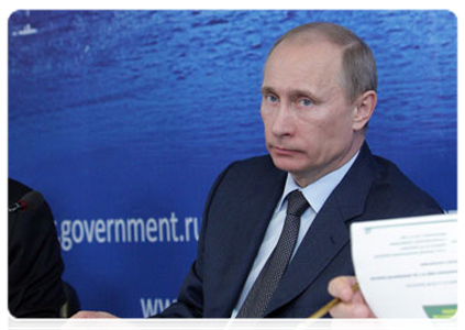 Prime Minister Vladimir Putin at a meeting on improving the environmental situation in Russia|30 march, 2011|15:35