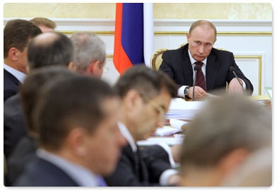 Prime Minister Vladimir Putin chairs a Government Presidium meeting