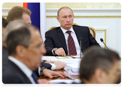 Prime Minister Vladimir Putin at a Government Presidium meeting|31 march, 2011|17:04