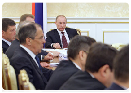 Prime Minister Vladimir Putin at a Government Presidium meeting|31 march, 2011|17:04