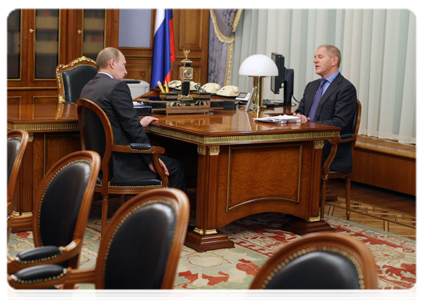 Prime Minister Vladimir Putin at a meeting with Andrei Krainy, head of the Federal Agency for Fishery|5 march, 2011|11:01