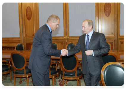 Prime Minister Vladimir Putin at a meeting with Andrei Krainy, head of the Federal Agency for Fishery|5 march, 2011|11:01