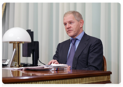 Andrei Krainy, head of the Federal Agency for Fishery, at a meeting with Prime Minister Vladimir Putin|5 march, 2011|11:25