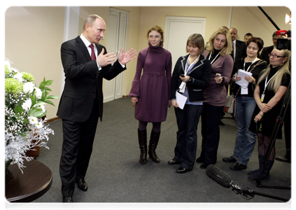 On the eve of March 8t (International Women's Day), Prime Minister Vladimir Putin congratulates female journalists in the government press and all women of Russia|8 march, 2011|00:01