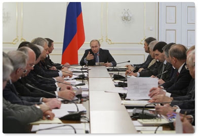 Prime Minister Vladimir Putin chairs a meeting of the Government Commission on High Technology and Innovation