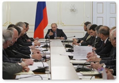 Prime Minister Vladimir Putin chairs a meeting of the Government Commission on High Technology and Innovation