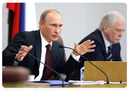 Prime Minister Vladimir Putin delivers a report on the government’s performance in 2010|20 april, 2011|15:46