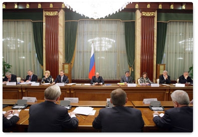 Prime Minister Vladimir Putin meets with leaders of the Russian Union of Industrialists and Entrepreneurs