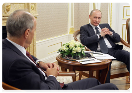 Prime Minister Vladimir Putin at a meeting with Director General of the World Intellectual Property Organisation Francis Gurry|21 april, 2011|21:46