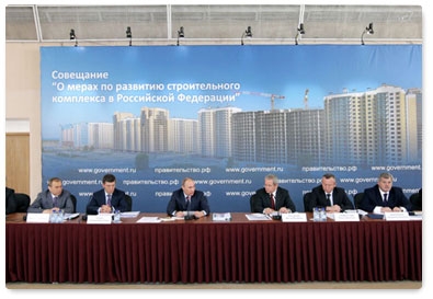 Prime Minister Vladimir Putin holds a meeting on developing the building materials industry