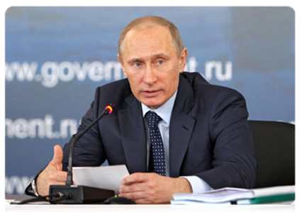 Prime Minister Vladimir Putin at a meeting on developing the building materials industry|25 april, 2011|17:25