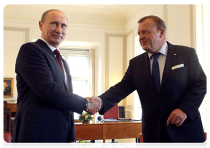 Председатель Правительства Российской Федерации В.В.Путин встретился с Премьер-министром Королевства Дания Л.Лекке Расмуссеном|26 апреля, 2011|17:22