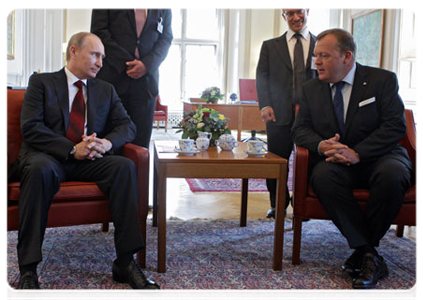 Председатель Правительства Российской Федерации В.В.Путин встретился с Премьер-министром Королевства Дания Л.Лекке Расмуссеном|26 апреля, 2011|17:28