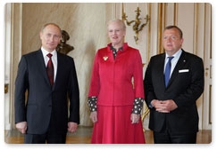 Prime Minister Vladimir Putin meets with Queen Margrethe II of Denmark