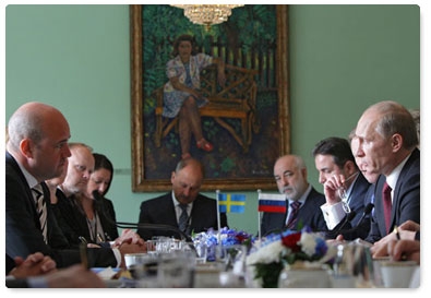 Prime Minister Vladimir Putin holds talks with Prime Minister of Sweden Fredrik Reinfeldt