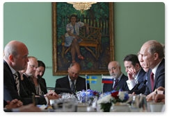 Председатель Правительства России В.В.Путин провёл переговоры с Премьер-министром Королевства Швеция Ф.Рейнфельдтом