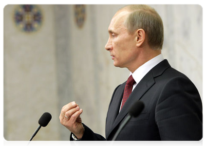 Председатель Правительства Российской Федерации В.В.Путин и Премьер-министр Швеции Ф.Рейнфельдт провели по итогам переговоров совместную пресс-конференцию|27 апреля, 2011|16:21