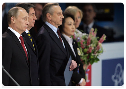 Prime Minister Vladimir Putin takes part in the opening ceremony of the World Figure Skating Championships in Moscow|27 april, 2011|20:22