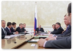 Prime Minister Vladimir Putin chairs a meeting of the Government Presidium