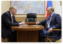 Prime Minister Vladimir Putin meets with Penza Region Governor Vasily Bochkaryov