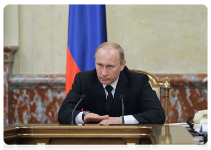 Prime Minister Vladimir Putin chairs a meeting of the government|4 april, 2011|16:35
