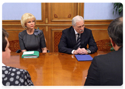 State Duma Speaker Boris Gryzlov at a meeting with Prime Minister Putin|4 april, 2011|20:25