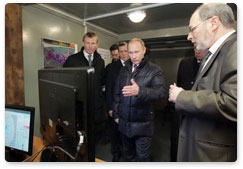 Prime Minister Vladimir Putin examines newest weather surveillance radar as part of his working visit to the Novgorod Region