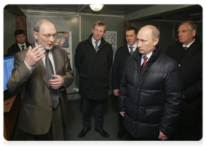 Prime Minister Vladimir Putin examining newest weather surveillance radar as part of his working visit to the Novgorod Region|5 april, 2011|18:28