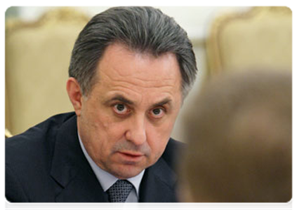 Minister of Sport, Tourism and Youth Policy, Vitaly Mutko at a meeting on preparations for the FIFA 2018 World Cup in Russia|6 april, 2011|12:26