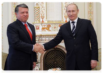 Prime Minister Vladimir Putin with King Abdullah II of Jordan|7 april, 2011|13:49