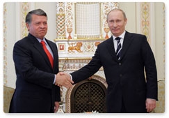 Prime Minister Vladimir Putin meets with King Abdullah II of Jordan