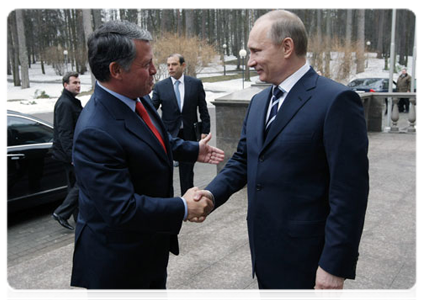 Prime Minister Vladimir Putin with King Abdullah II of Jordan|7 april, 2011|13:49