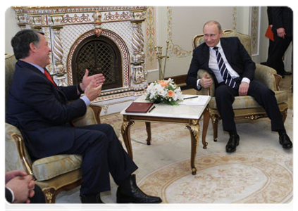 Prime Minister Vladimir Putin with King Abdullah II of Jordan|7 april, 2011|13:49