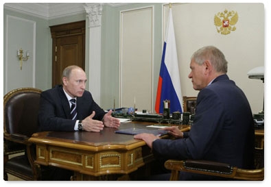 Prime Minister Vladimir Putin meets with Andrei Krainy, head of the Federal Fisheries Agency