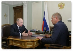 Prime Minister Vladimir Putin meets with Andrei Krainy, head of the Federal Fisheries Agency