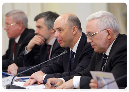 Anatoly Perminov, Director of the Federal Space Agency, Deputy Economic Development Minister Andrei Klepach, Deputy Minister of Finance Anton Siluanov and Nikolai Moiseyev, Director of the Government’s Defence Industry Department|7 april, 2011|17:44