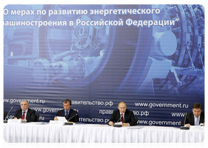 Prime Minister Vladimir Putin at a meeting in St Petersburg on the development of power engineering in Russia|8 april, 2011|16:45