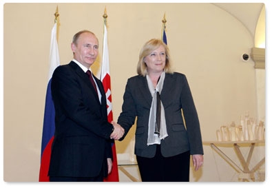 Prime Minister Vladimir Putin holds talks with Prime Minister of the Slovak Republic Iveta Radicova