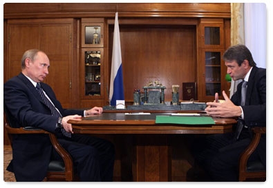 Prime Minister Vladimir Putin meets with Krasnodar Territory Governor Alexander Tkachev