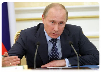 Prime Minister Vladimir Putin at the Government Presidium meeting|17 may, 2011|21:41