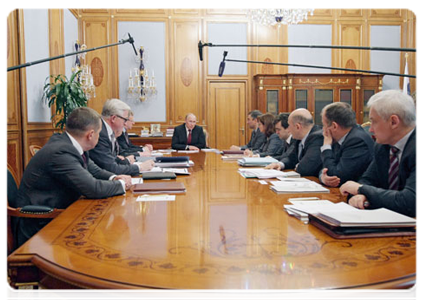 Prime Minister Vladimir Putin at a meeting on tax legislation related to transfer pricing|18 may, 2011|16:50